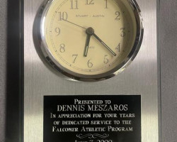 Falconer Athletic Program appreciation award. June 7, 2000. Falconer Athletic Program appreciation award. June 7, 2000.