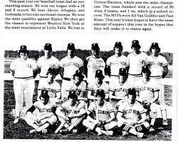 Falconer Central School varsity baseball team. 1981. Falconer Central School varsity baseball team. 1981.