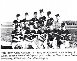 Falconer Central School varsity baseball team. 1986. Falconer Central School varsity baseball team. 1986.