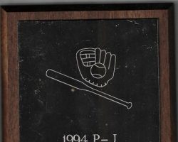 <em>Post-Journal</em> Coach of the Year award to Dennis Meszaros. 1994. <em>Post-Journal</em> Coach of the Year award to Dennis Meszaros. 1994.