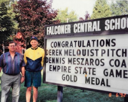 Dennis Meszaros with Derek Melquist, 1992 Dennis Meszaros with Derek Melquist, 1992.