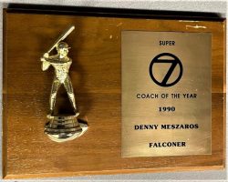 Super 7 Coach of the Year award. 1990. Super 7 Coach of the Year award. 1990.