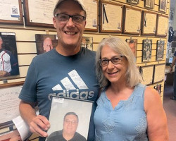 Tim and Leslie (Meszaros) Berg, daughter of Denny Meszaros, visited the CSHOF on July 12, 2024. Tim and Leslie (Meszaros) Berg.