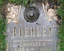 Chuck Boehler's grave marker. Chuck Boehler's grave marker.