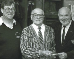 Dennis Meszaros, left, with fellow CSHOF inductees Joe Nalbone and Lyle Parkhurst. Dennis Meszaros, left, with fellow CSHOF inductees Joe Nalbone and Lyle Parkhurst.