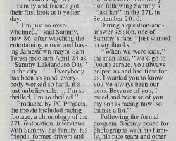 Celebration. Page 2. <em>Post-Journal</em> (Jamestown), April 25, 2016. Sammy LaMancuso.