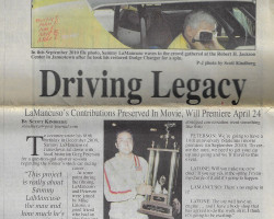 Driving Legacy. Page 1. <em>Post-Journal</em> (Jamestown), April 4, 2016. Sammy LaMancuso.