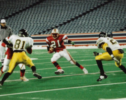 Aaron Leeper running for Jamestown High School. 2000. Aaron Leeper running for Jamestown High School. 2000.