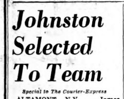 Johnston Selected To Team. <em>Buffalo Courier-Express</em>, March 31, 1969. Johnston Selected To Team. March 31, 1969.