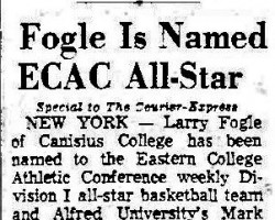 Fogle Is Named ECAC All-Star. <em>Courier-Express</em> (Buffalo), January 23, 1974. Fogle Is Named ECAC All-Star. January 23, 1974.