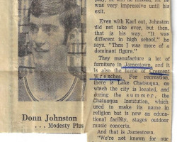 Johnston's Style Mirrors Personality. <em>Charlotte Observer</em> March 11, 1970. Johnston's Style Mirrors Personality. March 11, 1970.