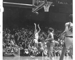 Donn Johnston shooting from corner for University of North Carolina. 1972. Donn Johnston shooting from corner for University of North Carolina. 1972.