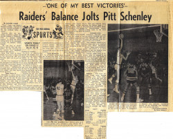 Raiders' Balance Jolts Pitt Schenley. <em>Post-Journal</em> (Jamestown), December 20, 1971. Raiders' Balance Jolts Pitt Schenley. December 20, 1971.