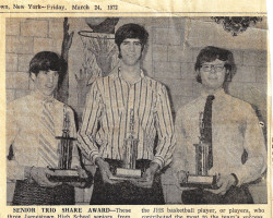 Three JHS Players Share Orvy Award. <em>Post-Journal</em> (Jamestown), March 24, 1972. Three JHS Players Share Orvy Award. March 24, 1972.