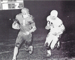 Mark Edstrom runs the ball for Jamestown High School. 1970. Mark Edstrom runs the ball for Jamestown High School. 1970.
