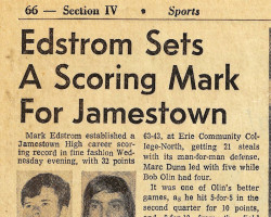 Edstrom Sets A Scoring Mark For Jamestown. 1972. Edstrom Sets A Scoring Mark For Jamestown. 1972.