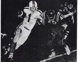 Mark Edstrom runs the ball for Jamestown High School. 1969. Mark Edstrom runs the ball for Jamestown High School. 1969.
