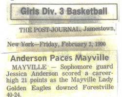 Anderson Paces Mayville. <em>Post-Journal</em> (Jamestown), January 2 1990. Anderson Paces Mayville. January 2 1990.