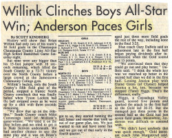 Willink Clinches Boys All-Star Win; Anderson Paces Girls. <em>Post-Journal</em> (Jamestown), March 3, 1992. Willink Clinches Boys All-Star Win; Anderson Paces Girls. March 3, 1992.