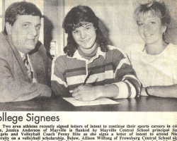 College Signees. <em>Post-Journal</em> (Jamestown), May 20, 1992. College Signees. May 20, 1992.