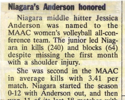 Niagara's Anderson honored. 1994. Niagara's Anderson honored. 1994.
