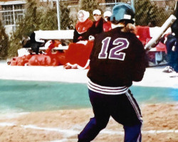 Jessica Anderson playing softball for Niagara University. 1997. Jessica Anderson playing softball for Niagara University.