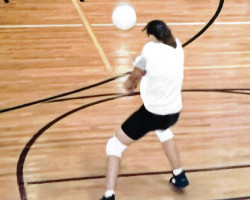 Jessica Anderson playing volleyball for Niagara University. 1995. Jessica Anderson playing volleyball for Niagara University.