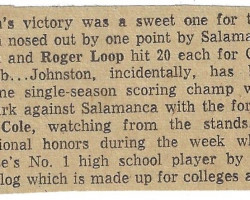 JHS single season scoring champ. 1969. JHS single season scoring champ. 1969.