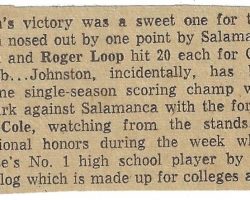 JHS single season scoring champ. 1969. JHS single season scoring champ. 1969.