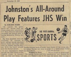 Johnston's All-Around Play Features JHS Win. <em>Post-Journal</em> (Jamestown), December 18, 1968, Johnston's All-Around Play Features JHS Win. December 18, 1968,