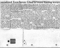 Specialized Excellence Cited In Auto Racing Award. Misc8