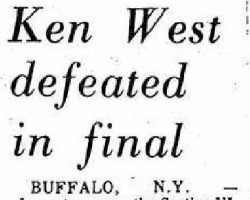 Ken West defeated in final. March 12, 1972. Ken West defeated in final. March 12, 1972.