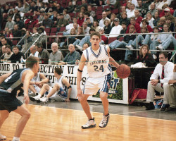 Nick Sirianni playing Southwestern Central School basketball. Nick Sirianni in Southwestern Central School basketball.