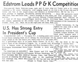 Edstrom Leads P P & K Competition. <em>Post-Journal</em> (Jamestown), November 1, 1963. Edstrom Leads P P & K Competition. November 1, 1963.