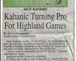 Kahanic Turning Pro For Highland Games. May 13, 2014.