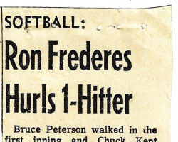 Ron Frederes Hurls 1-Hitter.
