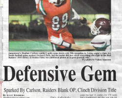 Jamestown's Stephen Carlson. <em>Post-Journal</em> (Jamestown), October 18, 2014. Jamestown's Stephen Carlson. October 18, 2014.