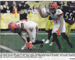 Cleveland Browns tight end Stephen Carlson. <em>Post-Journal</em> (Jamestown), December 2, 2019. Cleveland Browns tight end Stephen Carlson. December 2, 2019.