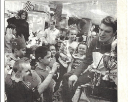 JHS Senior Stephen Carlson Visits Fletcher Second Graders. <em>Post-Journal</em> (Jamestown), February 23, 2015. JHS Senior Stephen Carlson Visits Fletcher Second Graders. February 23, 2015.