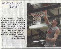 Jamestown's Stephen Carlson. <em>Post-Journal</em> (Jamestown), March 15, 2015. Jamestown's Stephen Carlson. March 15, 2015.