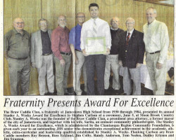 Fraternity Presents Award For Excellence. <em>Post-Journal</em> (Jamestown), July 8, 2015. Fraternity Presents Award For Excellence. July 8, 2015.