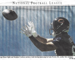 Chicago Bears Stephen Carlson. <em>Post-Journal</em> (Jamestown), August 2024. Chicago Bears Stephen Carlson. August 2024.