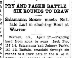 <em>Salamanca Republican Press</em>, April 18, 1925. Salamanca Republican Press , April 18, 1925.