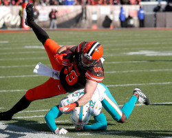 Stephen Carlson playing for Cleveland Browns. Stephen Carlson playing for Cleveland Browns.