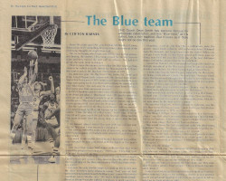 The Blue Team. <em>The Daily Tar Heel</em> (Chapel Hill). 1981. The Blue Team. <em>The Daily Tar Heel</em> (Chapel Hill). 1981.