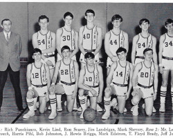 Mark Edstrom, back row third player from right, and the Jamestown High School basketball team. 1969-70. Mark Edstrom, back row third player from right, and the Jamestown High School basketball team. 1969-70.