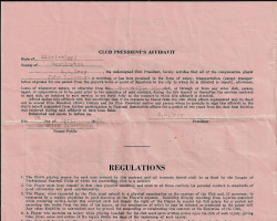 National Association of Professional Baseball Leagues contract, page 3. 1940. National Association of Professional Baseball Leagues contract, page 3. 1940.
