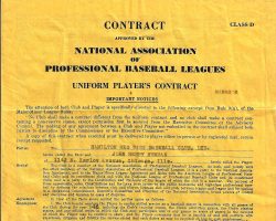 National Association of Professional Baseball Leagues contract, page 1. 1946. National Association of Professional Baseball Leagues contract, page 1. 1946.