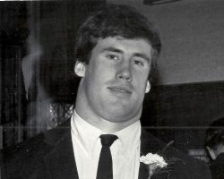 Shane Conlan at CSHOF awards banquet, 1985. Shane Conlan at CSHOF awards banquet, 1985.