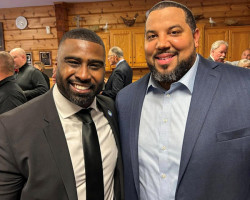 Aaron Leeper (Class of 2025) with Sheldon Battle (Class of 2023). Aaron Leeper (Class of 2025) with Sheldon Battle (Class of 2023).